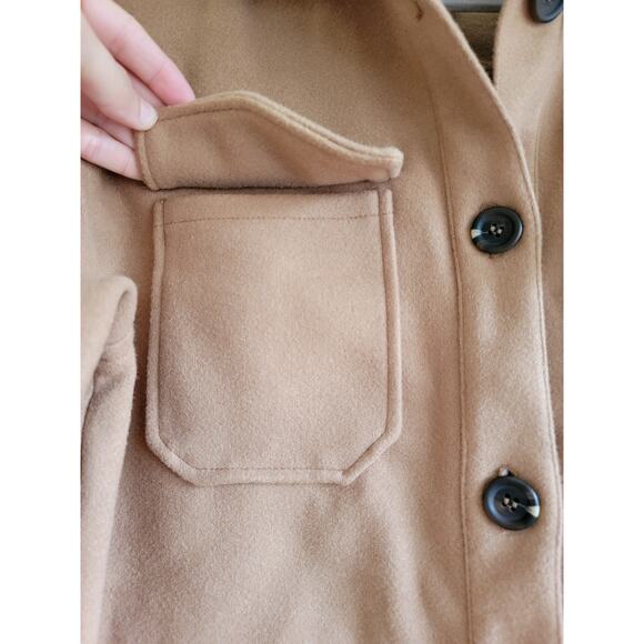 Avec Les Filles Oversized Boyfriend Cargo Utility Chore Cognac Brown Jacket Sm - Picture 4 of 6
